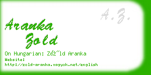 aranka zold business card